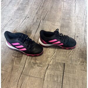 Adidas Girls Soccer Cleats Size 13 Black Pink Athletic Shoes